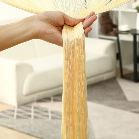 String Curtain Fringe Panel Thread Strip Backdrop Divider for Decor Yellow - Picture 6 of 6